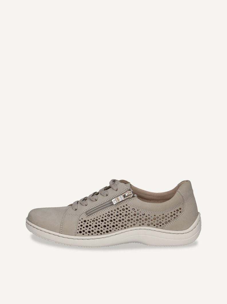 Ledersneaker - grau, LT.GREY NUBUC, hi-res