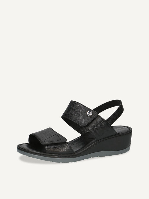 Sandale à talon en cuir - noir, BLACK NAPPA, hi-res