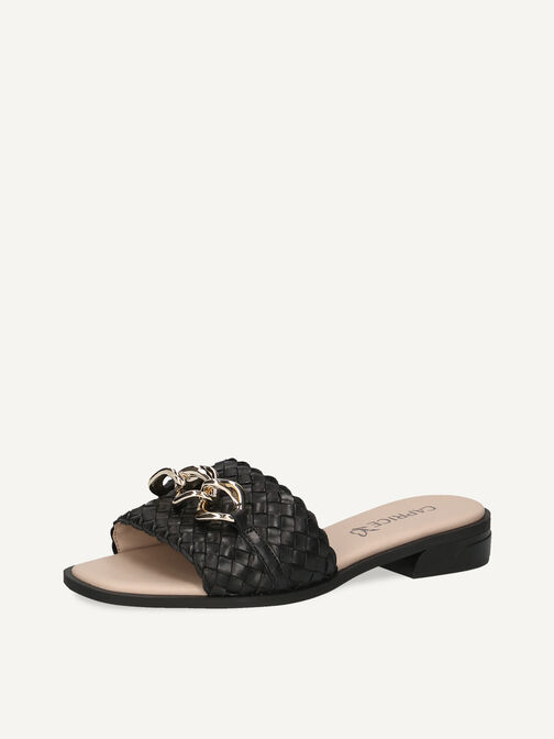Lederpantolette - schwarz, BLACK NAPPA, hi-res