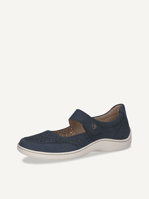 Ballerine en cuir - bleu, OCEAN NUBUC, hi-res
