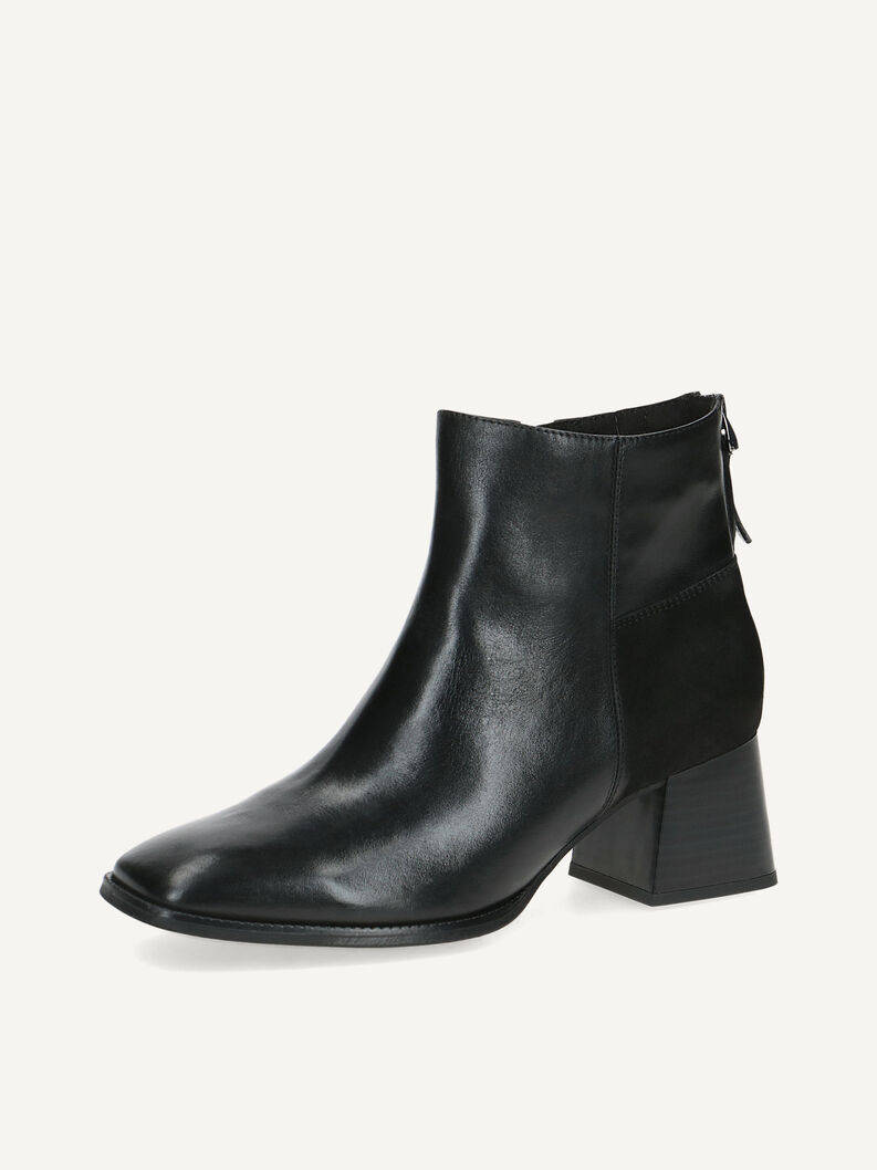 Lederstiefelette - schwarz, BLACK COMB, hi-res