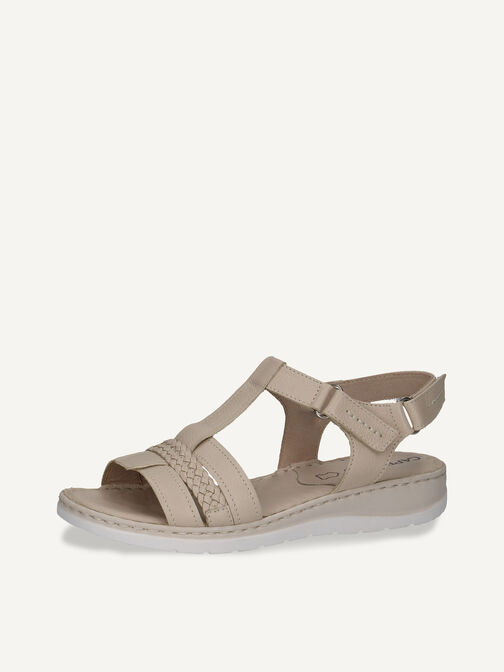 Sandale à talon en cuir - blanc, EGGSHELL NAPPA, hi-res