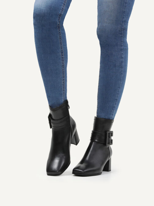 Lederstiefelette - schwarz, BLACK NAPPA, hi-res