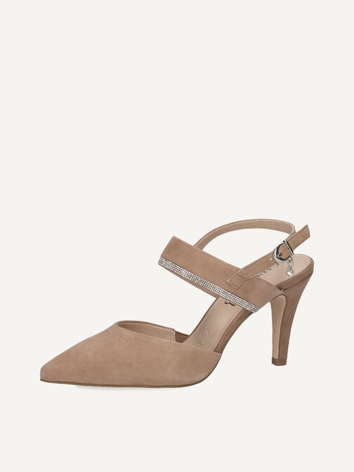 Lederslingpumps - braun, BARK SUEDE, hi-res