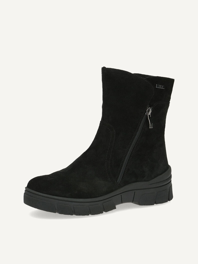 Lederstiefelette - schwarz Warmfutter, BLACK SUEDE, hi-res