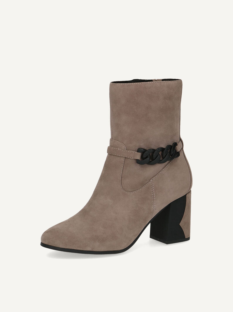 Lederstiefelette - braun, TAUPE SUEDE, hi-res