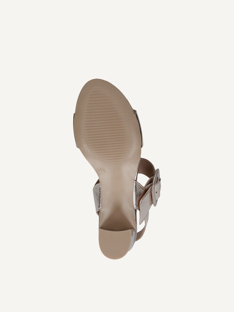 Ledersandalette - metallic, PLATIN METAL., hi-res