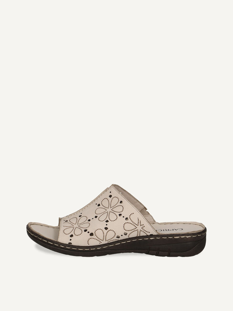 Lederpantolette - beige, BEIGE NAPPA, hi-res