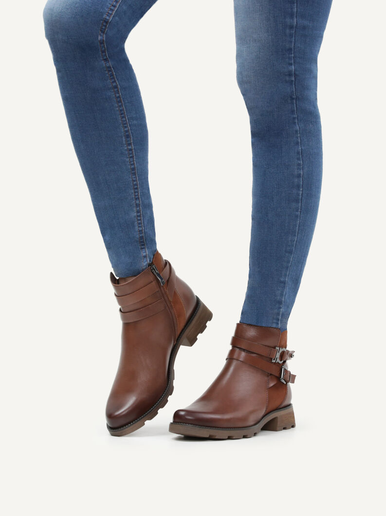 Lederstiefelette - braun, COGNAC COMB, hi-res