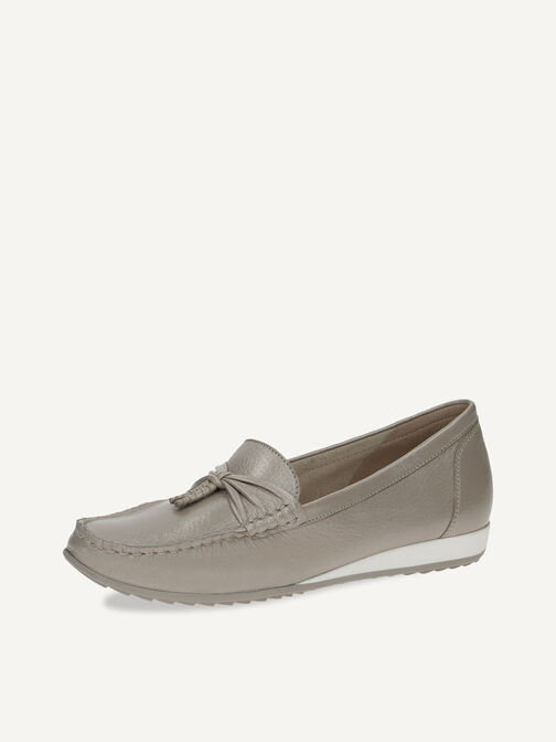 Mocassin en cuir - gris, STONE PER.DEER, hi-res