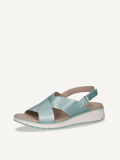 Sandale en cuir - turquoise, TURQUOISE NAPL, hi-res