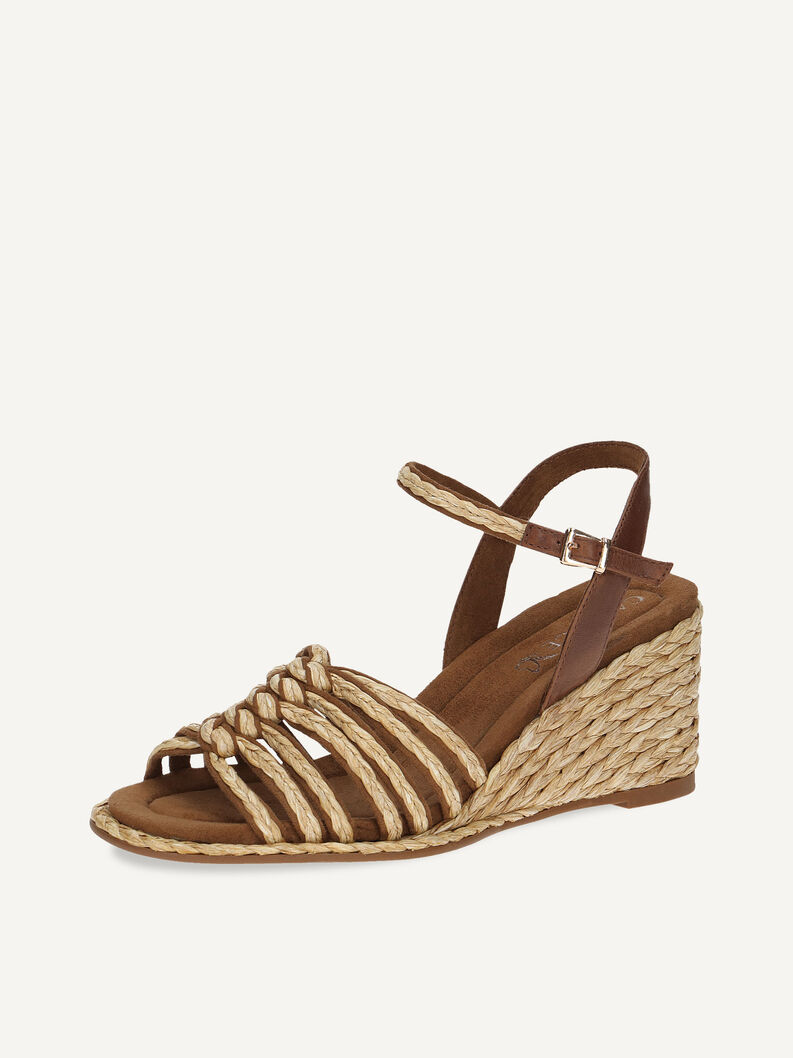 Ledersandalette - braun, BAST/COGNAC, hi-res