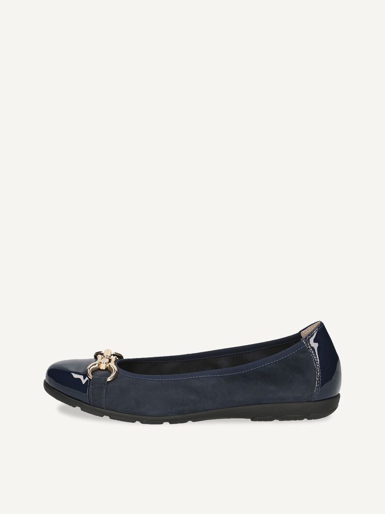 Ballerine en cuir - bleu, OCEAN COMB, hi-res