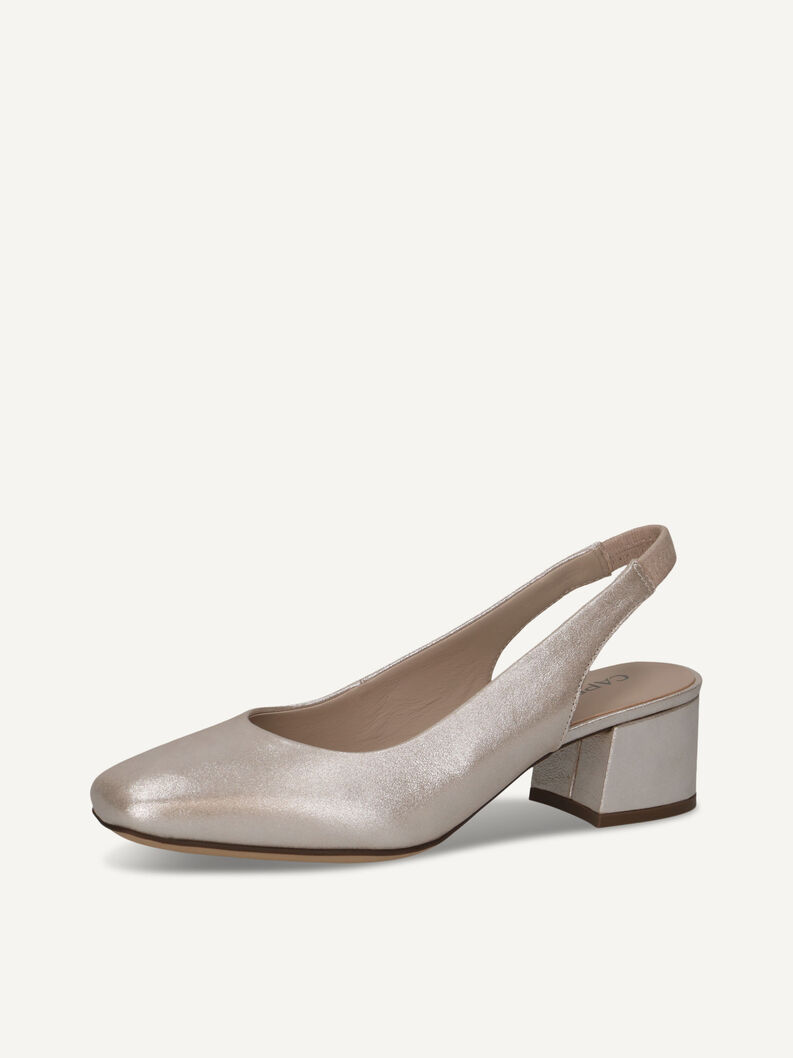 Slingpumps, TAUPE METALLIC, hi-res
