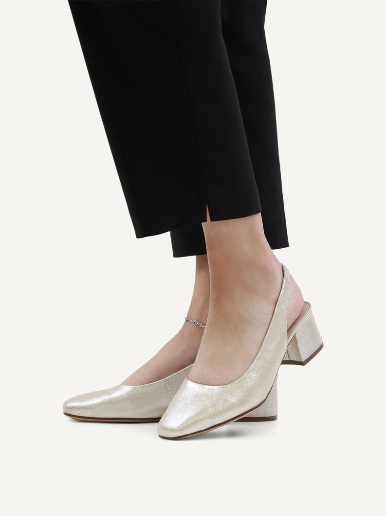 Scarpe con cinturino alla caviglia, TAUPE METALLIC, hi-res