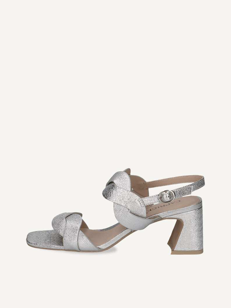 Ledersandalette - silber, SILVER METAL., hi-res