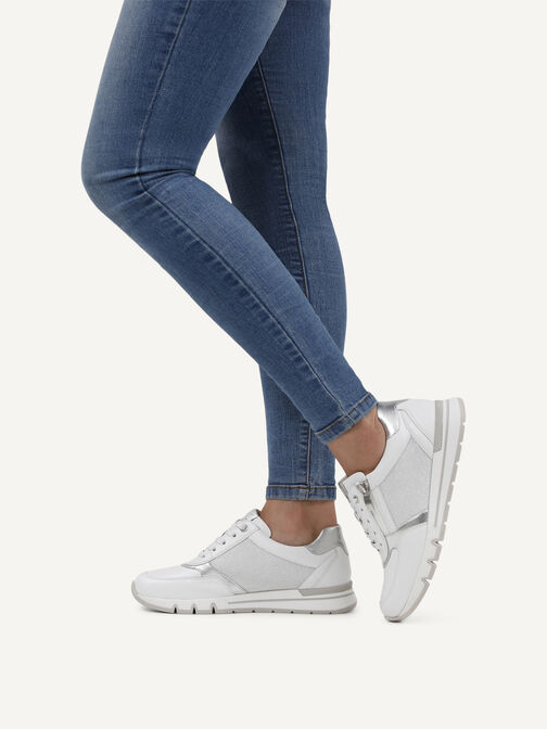 Sneaker, WHITE/SILVER, hi-res