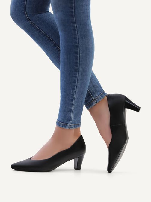 Escarpin en cuir - noir, BLACK NAPPA, hi-res