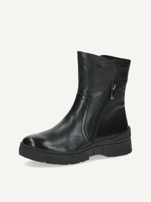 Lederstiefelette - schwarz Warmfutter, BLACK NAPPA, hi-res