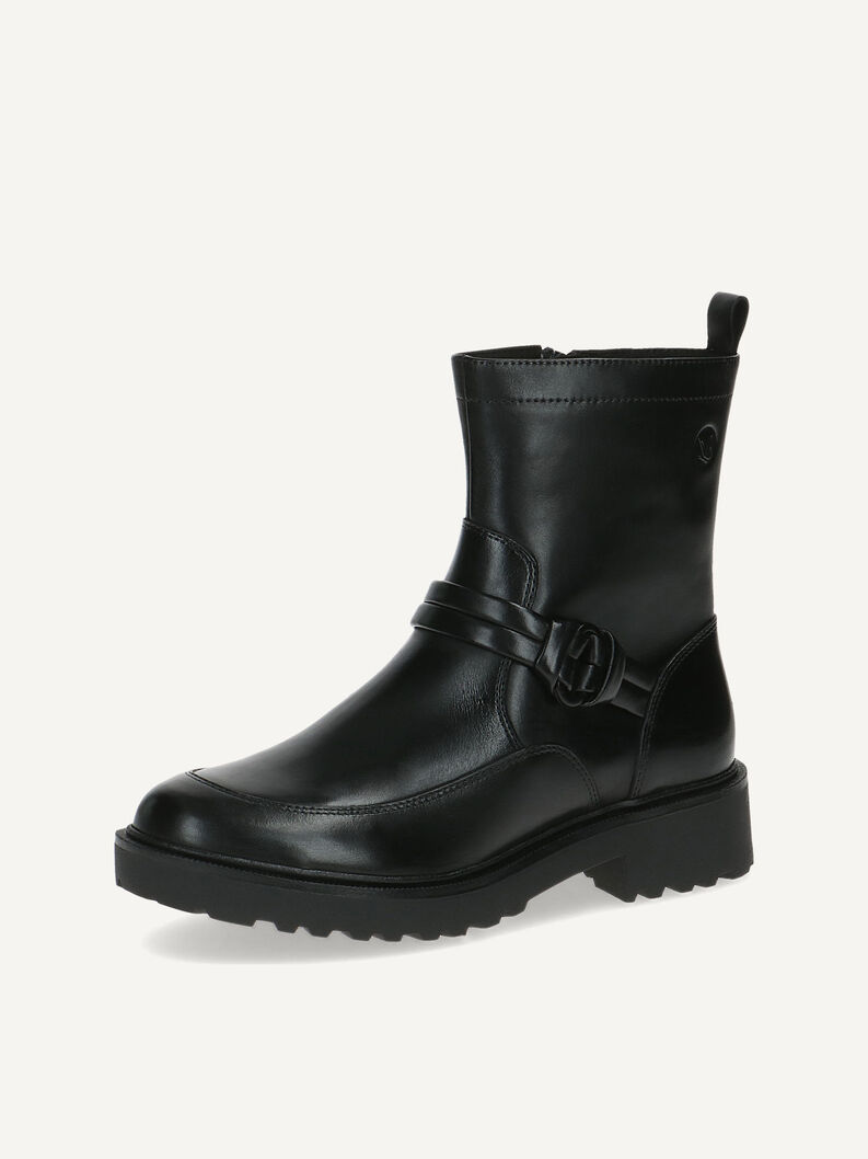 Lederstiefelette - schwarz, BLACK NAPPA, hi-res