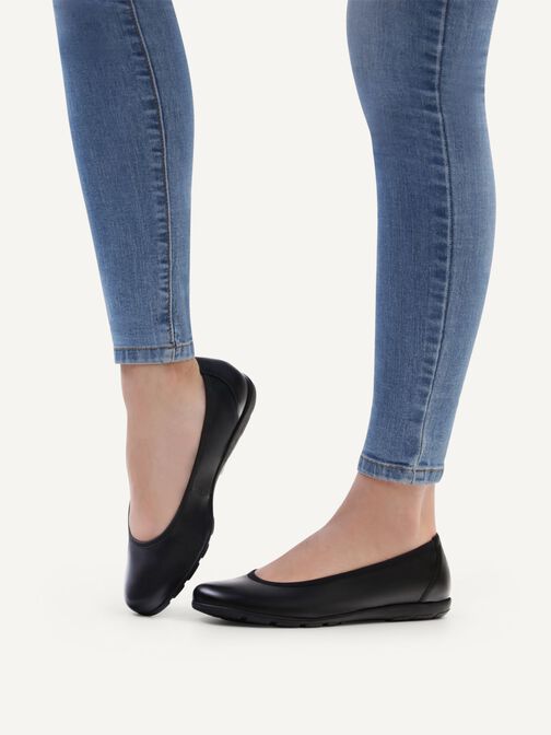 Lederballerina - schwarz, BLACK NAPPA, hi-res