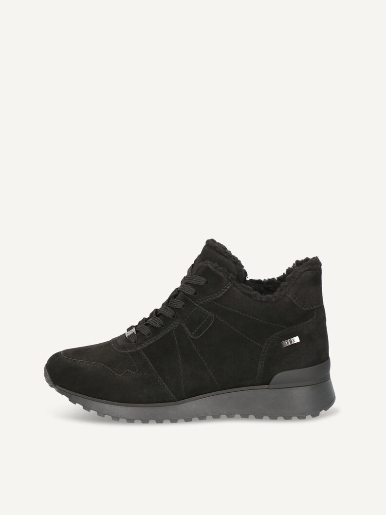 Lederstiefelette - schwarz Warmfutter, BLACK SUEDE, hi-res