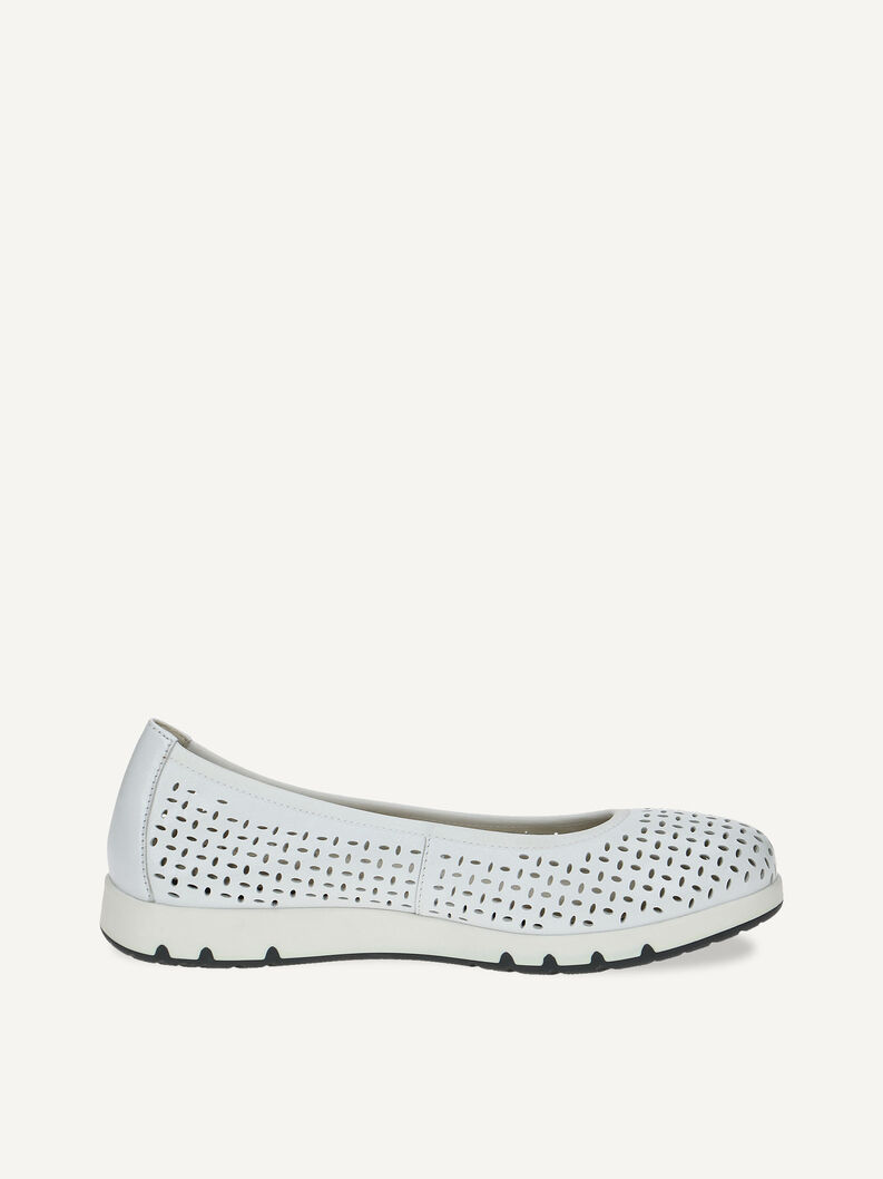 Lederballerina - weiß, WHITE SOFTNAP., hi-res