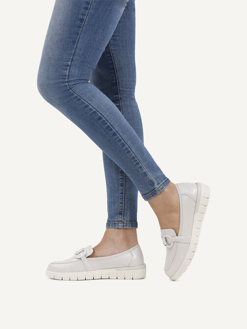 Slipper en cuir - blanc, PEARL PERL DEE, hi-res