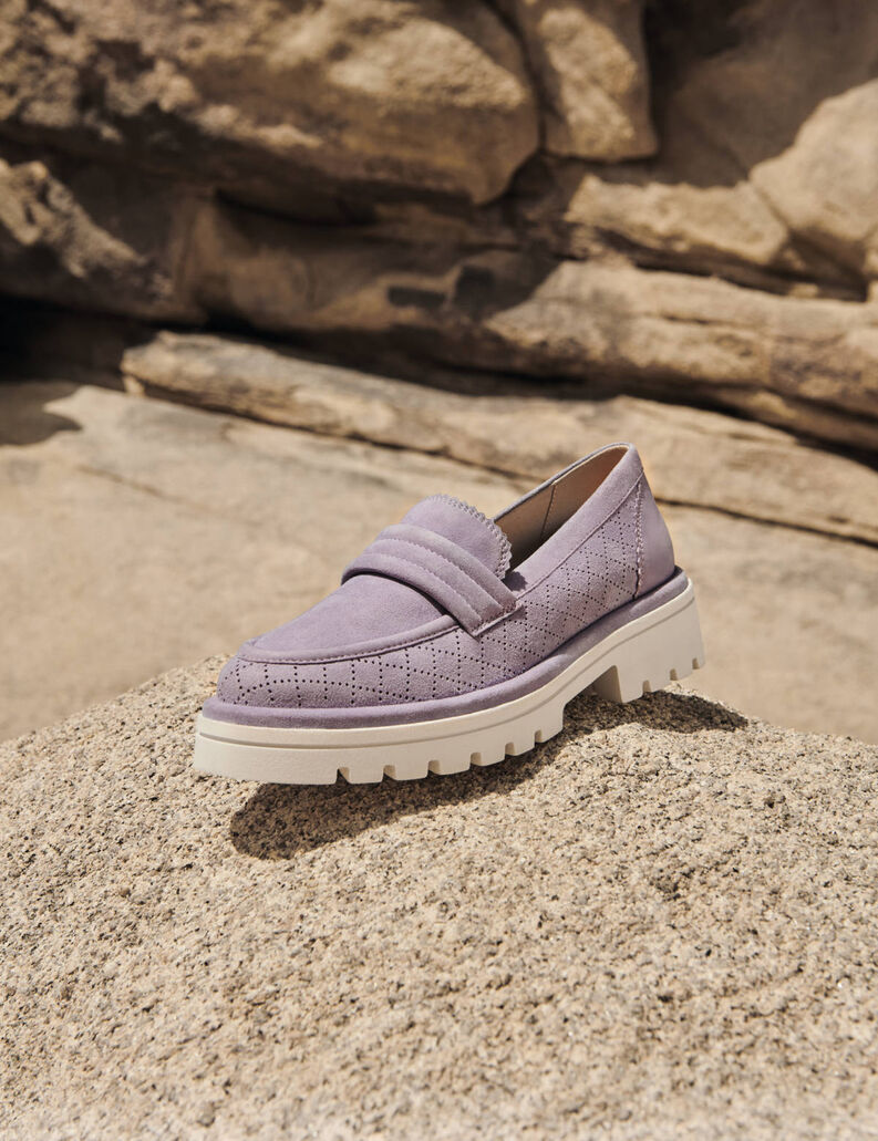 Lederslipper - lila, LAVENDER SUEDE, hi-res