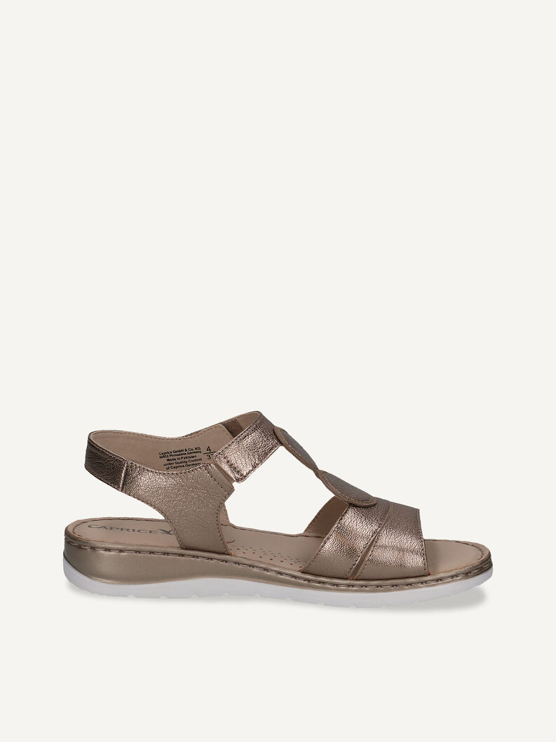 Ledersandalette - braun, TAUPE MET.COMB, hi-res