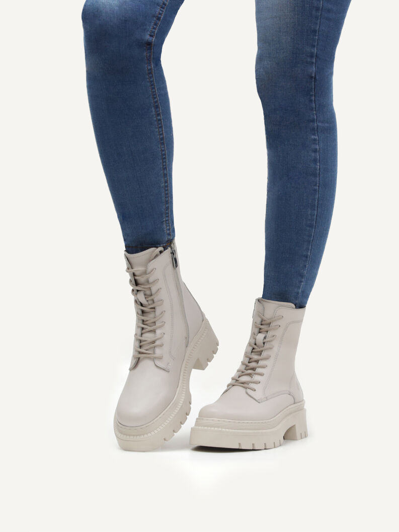 Lederstiefelette - beige, BEIGE NAPPA, hi-res
