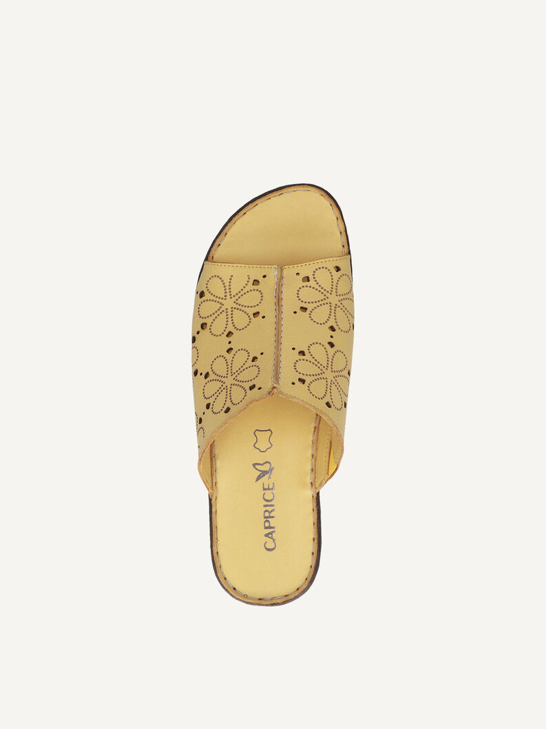 Lederpantolette - gelb, YELLOW NAPPA, hi-res