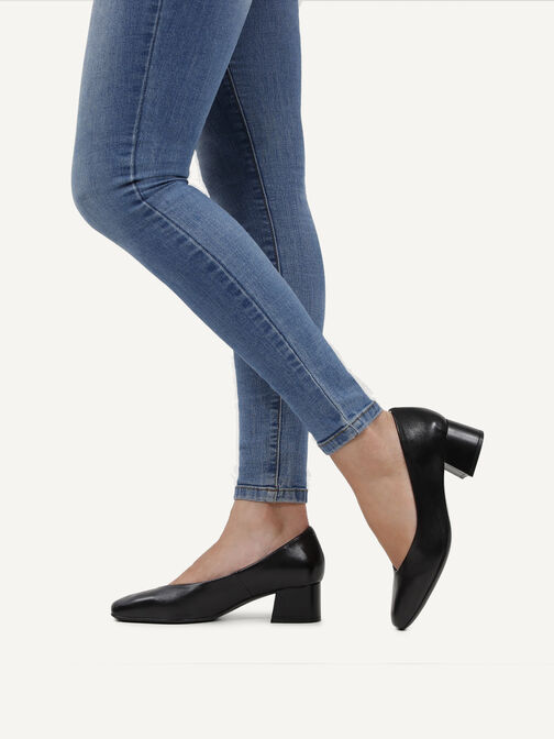 Escarpin en cuir - noir, BLACK NAPPA, hi-res