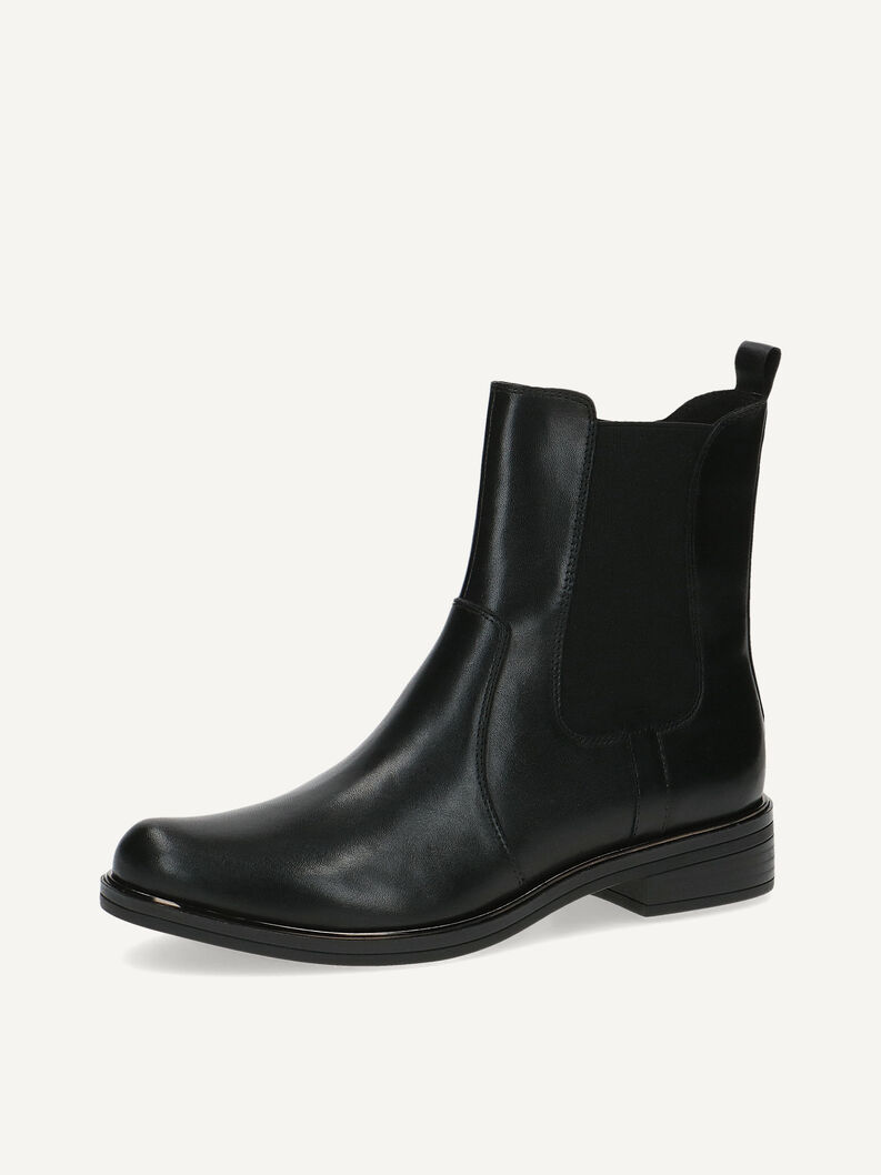 Lederstiefelette - schwarz, BLACK NAPPA, hi-res