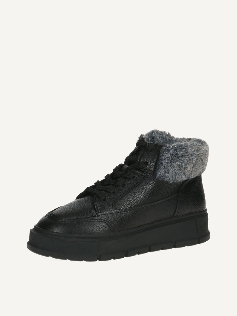 Lederstiefelette - schwarz Warmfutter, BLACK NAPPA, hi-res