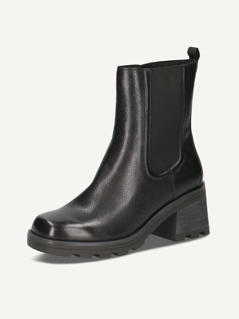 Lederstiefelette - schwarz, BLACK NAPPA, hi-res