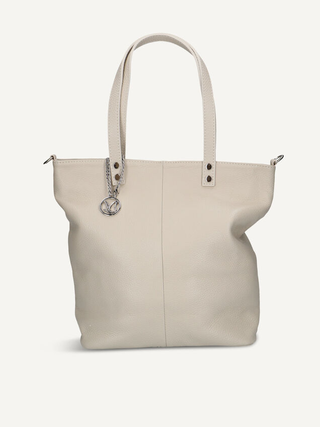 CAPRICE Damen Henkeltasche aus Leder mit Reißverschluss, Beige (Beige Nappa), 1 im Sale main image 0