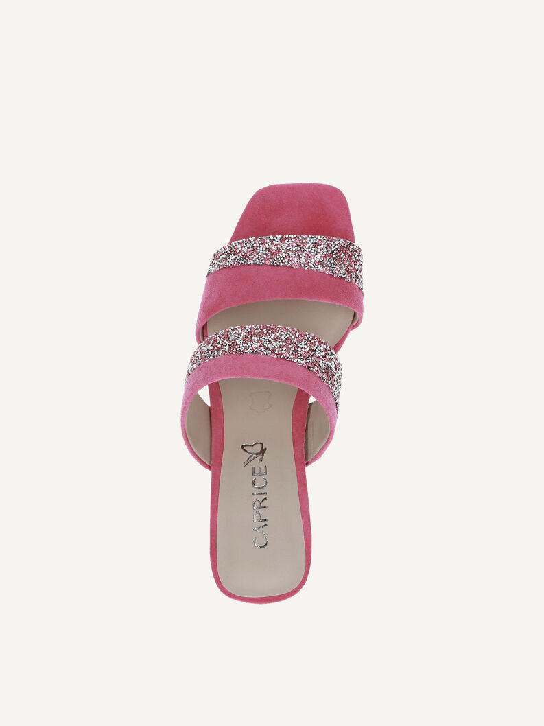 Lederpantolette - pink, FUCHSIA SUEDE, hi-res