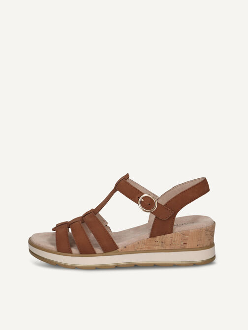 Heeled sandal, COGNAC NUBUC, hi-res