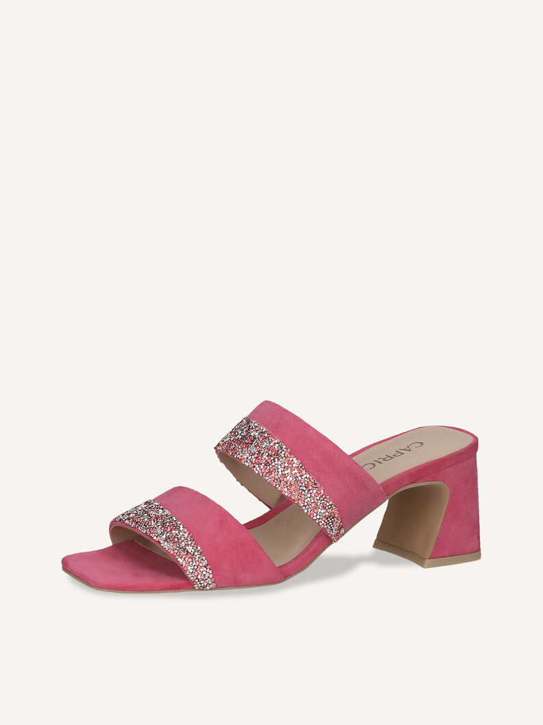 Lederpantolette - pink, FUCHSIA SUEDE, hi-res