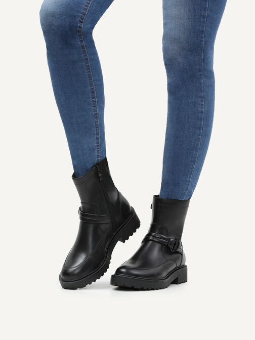 Lederstiefelette - schwarz, BLACK NAPPA, hi-res