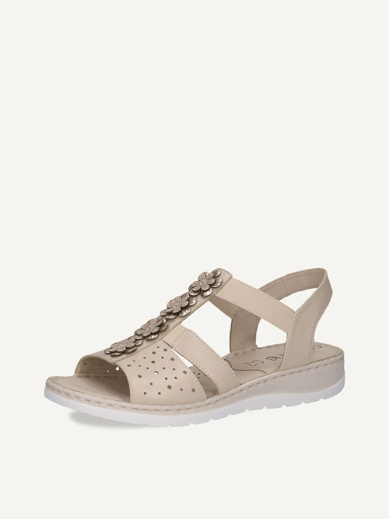 Ledersandalette - beige, BEIGE COMB, hi-res