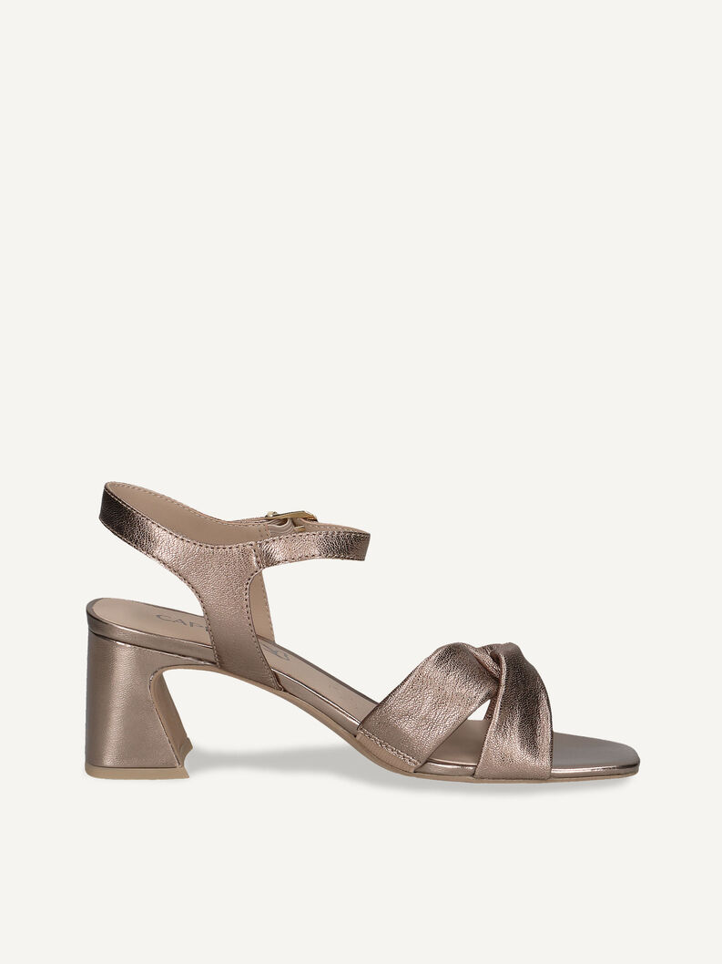 Ledersandalette - braun, TAUPE METALLIC, hi-res