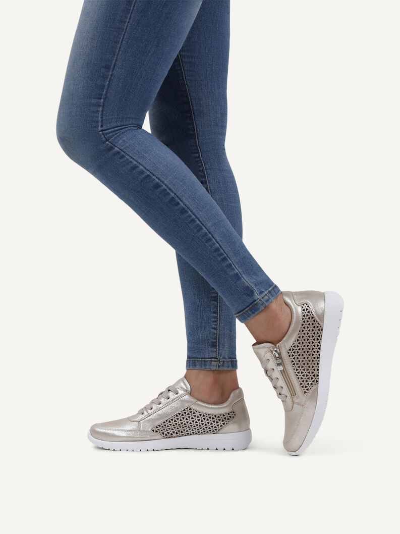 Ledersneaker - braun, TAUPE METALLIC, hi-res