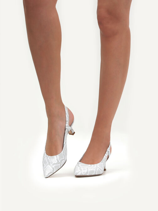Slingpumps, WHITE REPTILE, hi-res