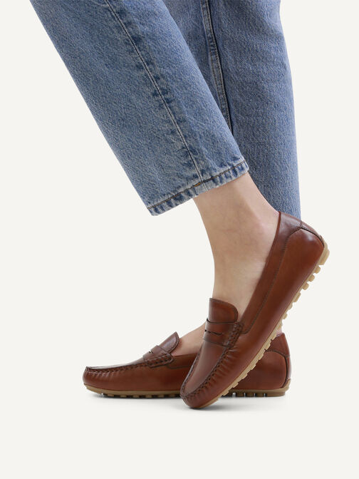 Ledermoccassin - braun, COGNAC NAPPA, hi-res