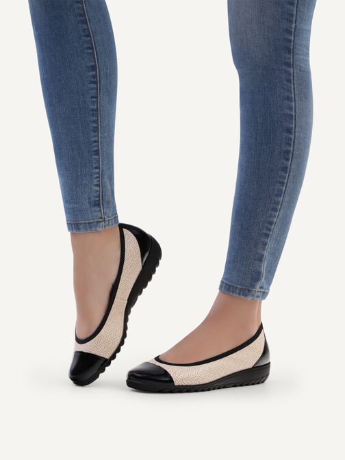 Lederballerina - beige, BEIGE COMB, hi-res