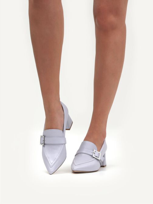 Lederpumps - blau, LT.BLUE PERL, hi-res