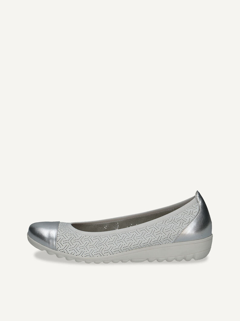 Lederballerina - weiß, WHITE COMB, hi-res