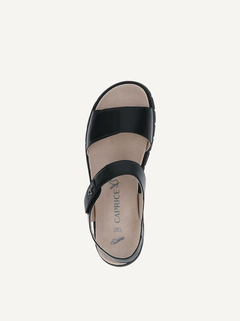 Ledersandale - schwarz, BLACK/BLK SOLE, hi-res